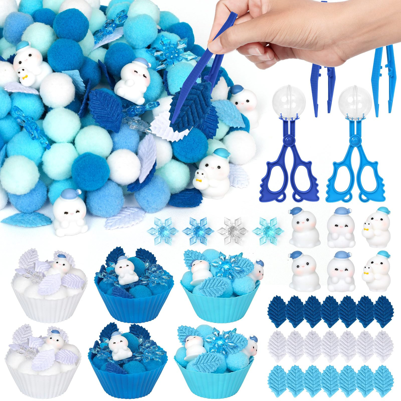 196 Pcs Winter Sensory Bin Items Winter Snowman Counting Sorting Sensory Bin Filler Fine Motor Sn... | Amazon (US)
