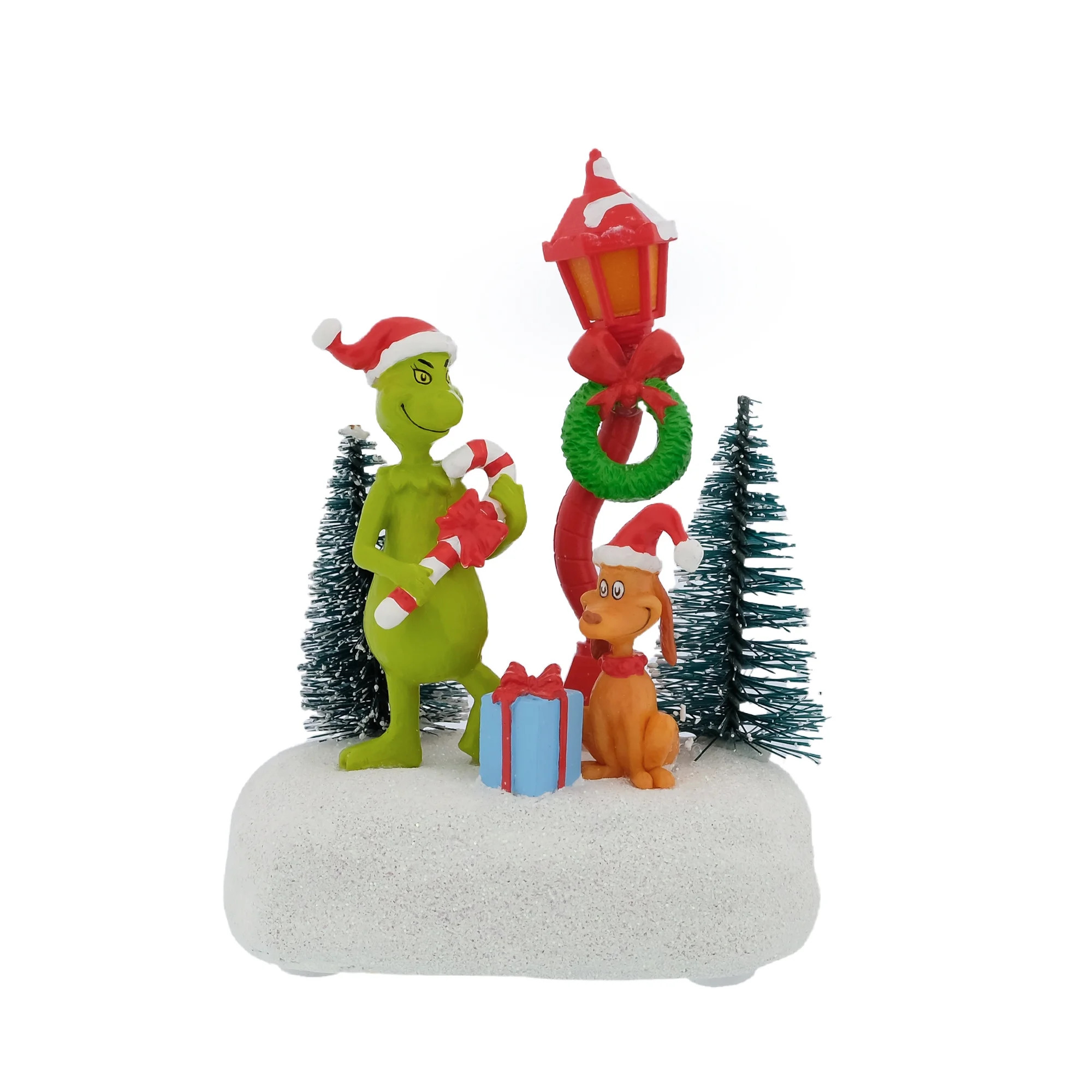 Dr. Seuss' The Grinch, Grinch and Max Light up Lamppost Figurine Christmas Village Scene, by Ruz ... | Walmart (US)