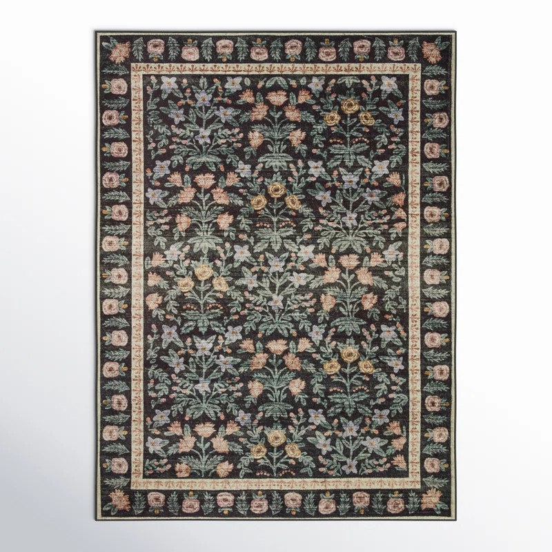 Rifle Paper Co. x Loloi Eden Mughal Garden Cream Rug feat CloudPile | Wayfair North America