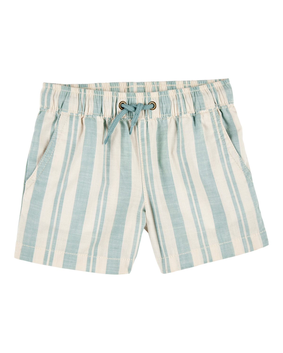 Toddler Striped Pull-On Shorts - Green/Cream | Carter's Inc