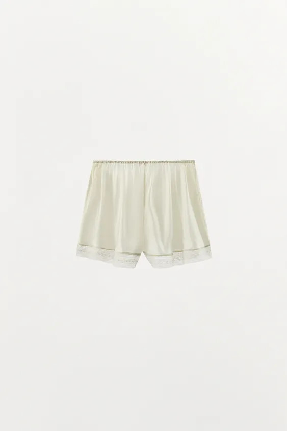LACE SILK SHORTS | Zara US