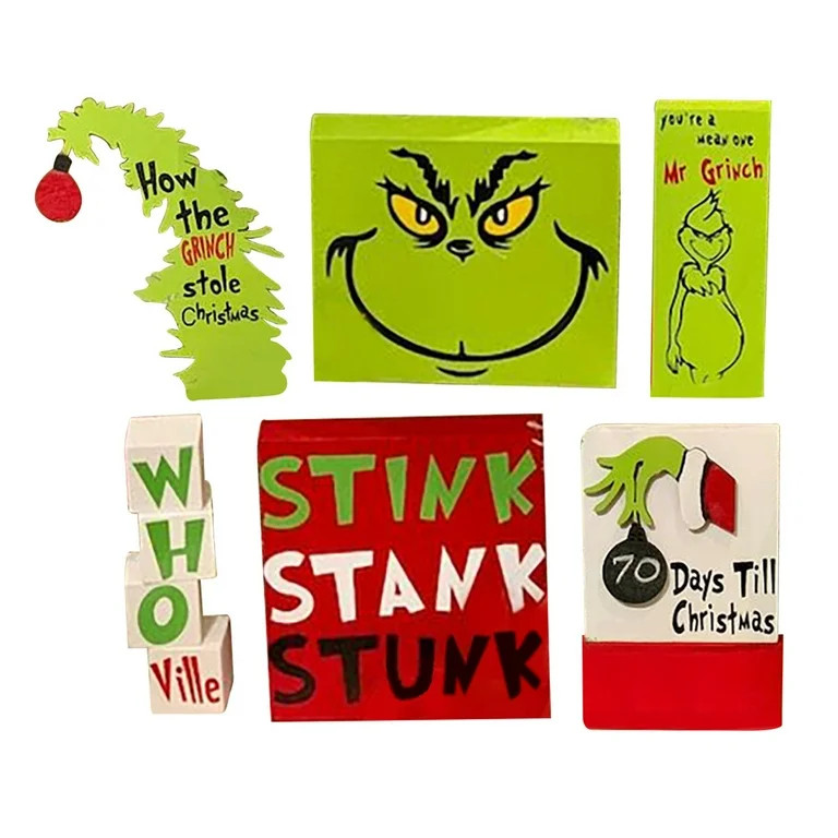 Grinch Christmas Tiered Tray Decor Christmas Decoration Inspireds Holiday Decor Inspireds Christm... | Walmart (US)
