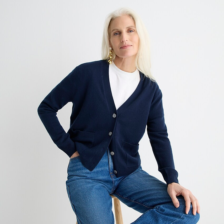 Cashmere patch-pocket cardigan sweater | J. Crew US
