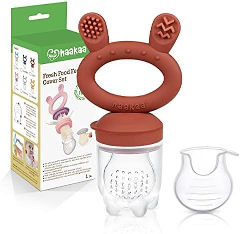 Haakaa Baby Fruit Food Pacifier Feeder | Milk Frozen Set | Food Grade Silicone Feeder with Pouch Cov | Amazon (US)