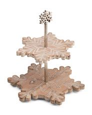 Snowflake 2 Tiered Serving Stand | TJ Maxx