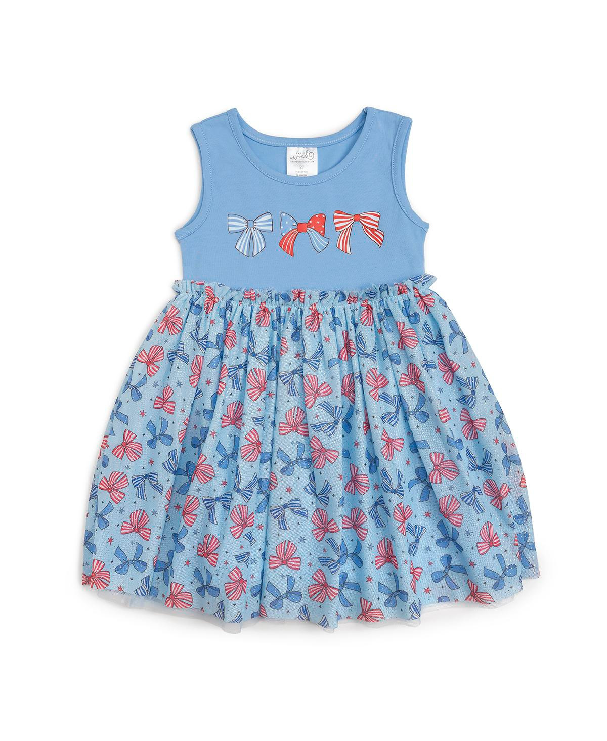 Sweet Wink Toddler Girls Patriotic Bow Tank Tutu Dress - Steel blue | Macy's