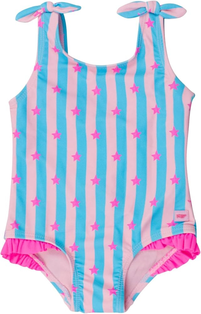 RuffleButts Girls UPF50+ Sun Protection Tie Shoulder/Cross Back One Piece Swimsuit | Amazon (US)