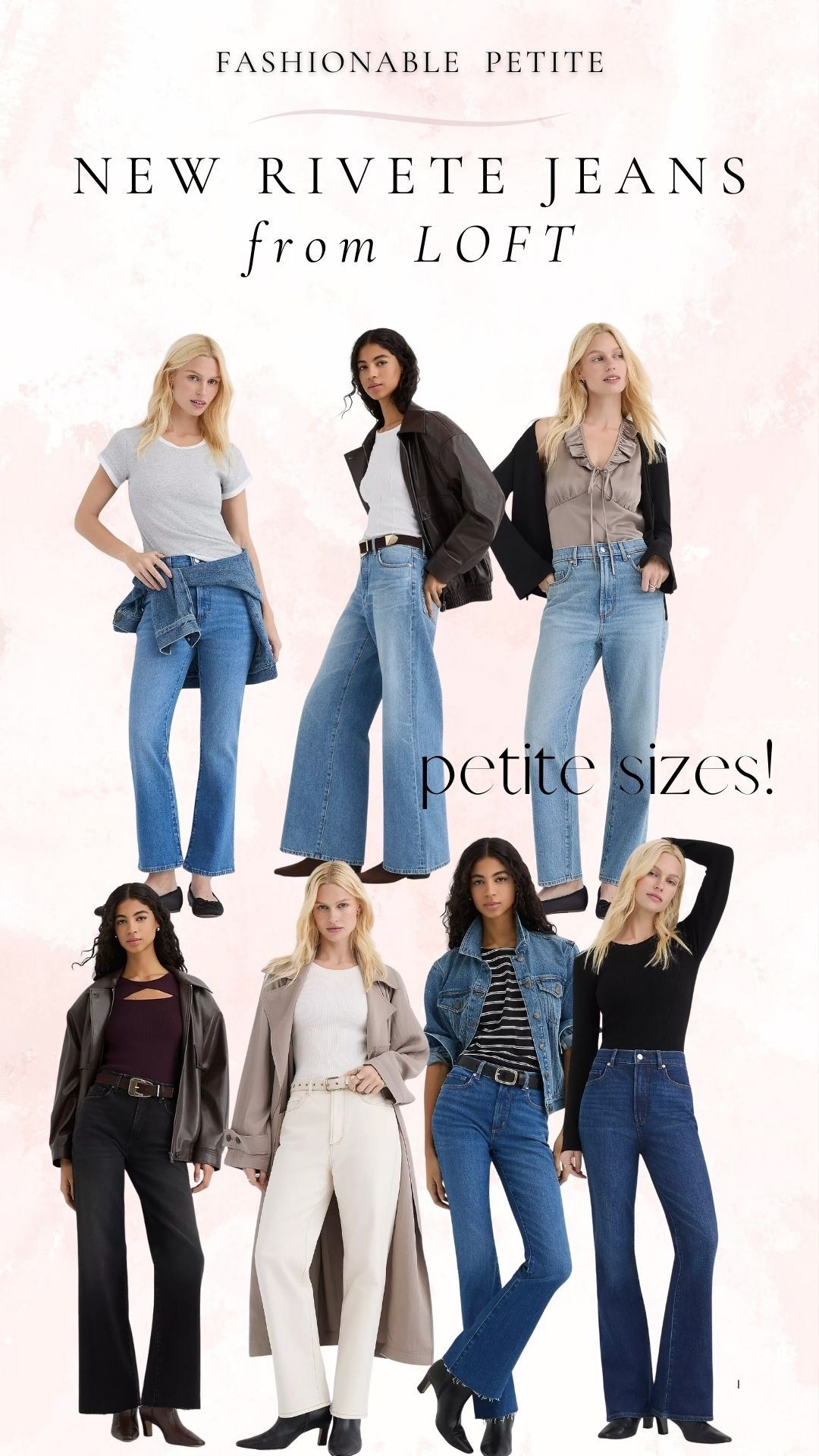 Loft just released their new rivete jeans in so many washes and styles! Petite and regular sizes in most jeans.

Wide leg jeans, straight leg jeans, petite jeans, flare jeans, women’s jeans 

#LTKPetite #LTKFindsUnder100 #LTKSaleAlert