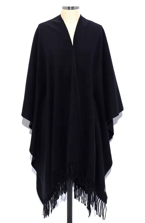 Polo Ralph Lauren Oversize Wool & Cashmere Wrap in Black at Nordstrom | Nordstrom
