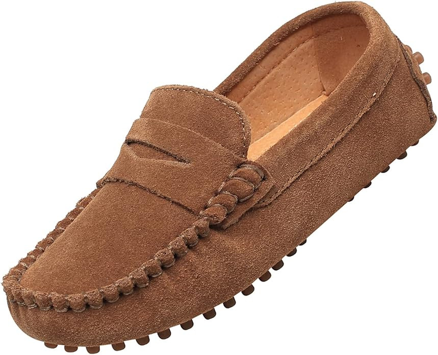rismart Boys Girls Slip on Loafers Casual Flat Kids Moccasin Slippers | Amazon (US)