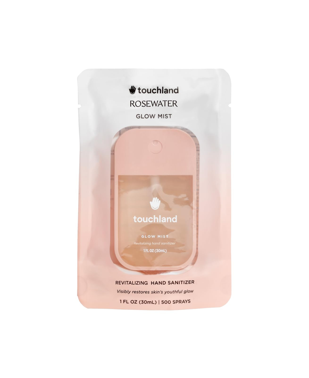 Touchland Glow Mist Revitalizing Hand Sanitizer Spray, Rosewater scented, 1FL. OZ. Travel Size | Amazon (US)