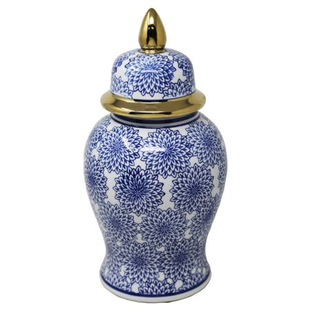 SageBrook Home 14.5 in. Blue Temple Jar with Dahlia Flow | Walmart (US)