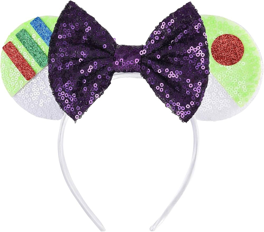 Seamoy Minnie Ears Headband, Yellow Mouse Ears, Sparkle Silver Princess Ears for Women Girls (Buz... | Amazon (US)