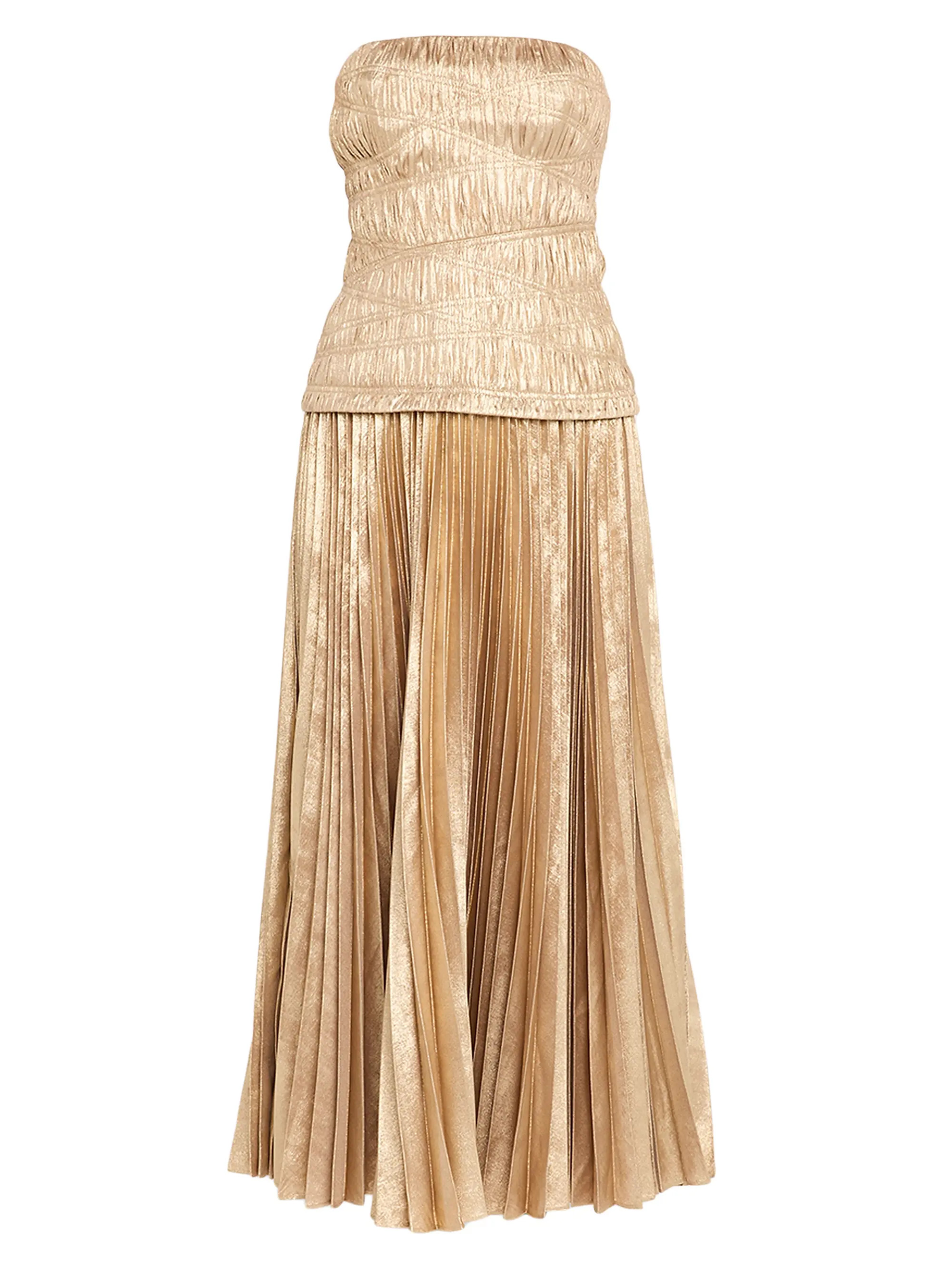Rockland Metallic Strapless Midi-Dress | Saks Fifth Avenue