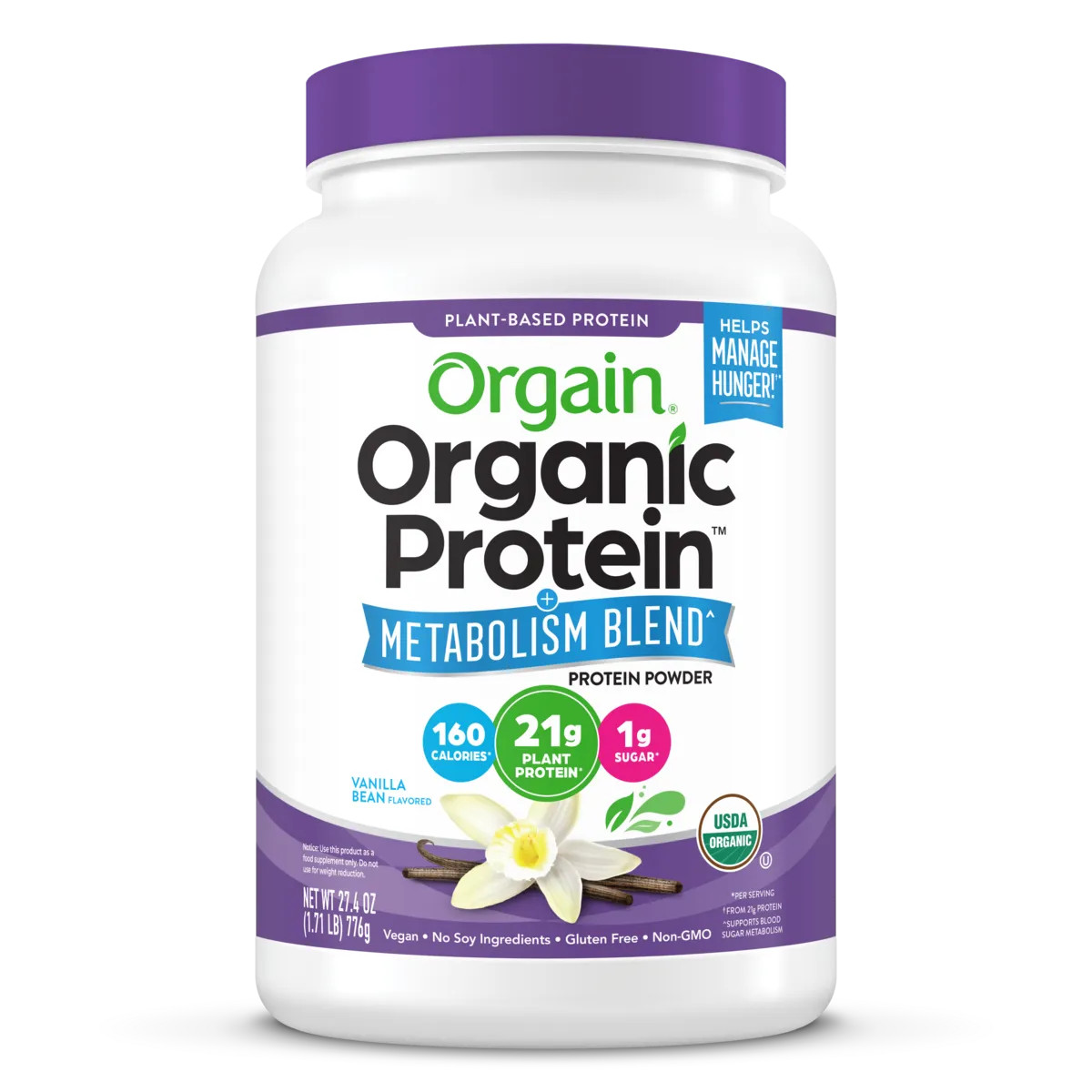 Organic Protein Powder + Metabolism Blend Vanilla Bean | Orgain