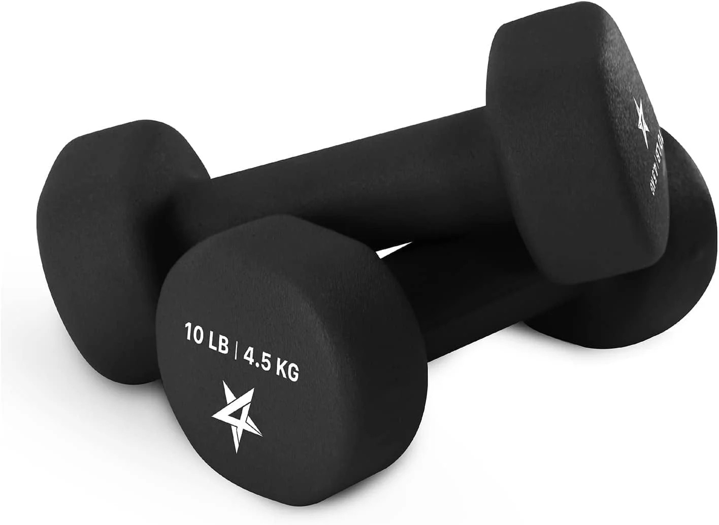 Yes4All Neoprene Coated Dumbbell for Women, Black, 10 lb Pair | Walmart (US)