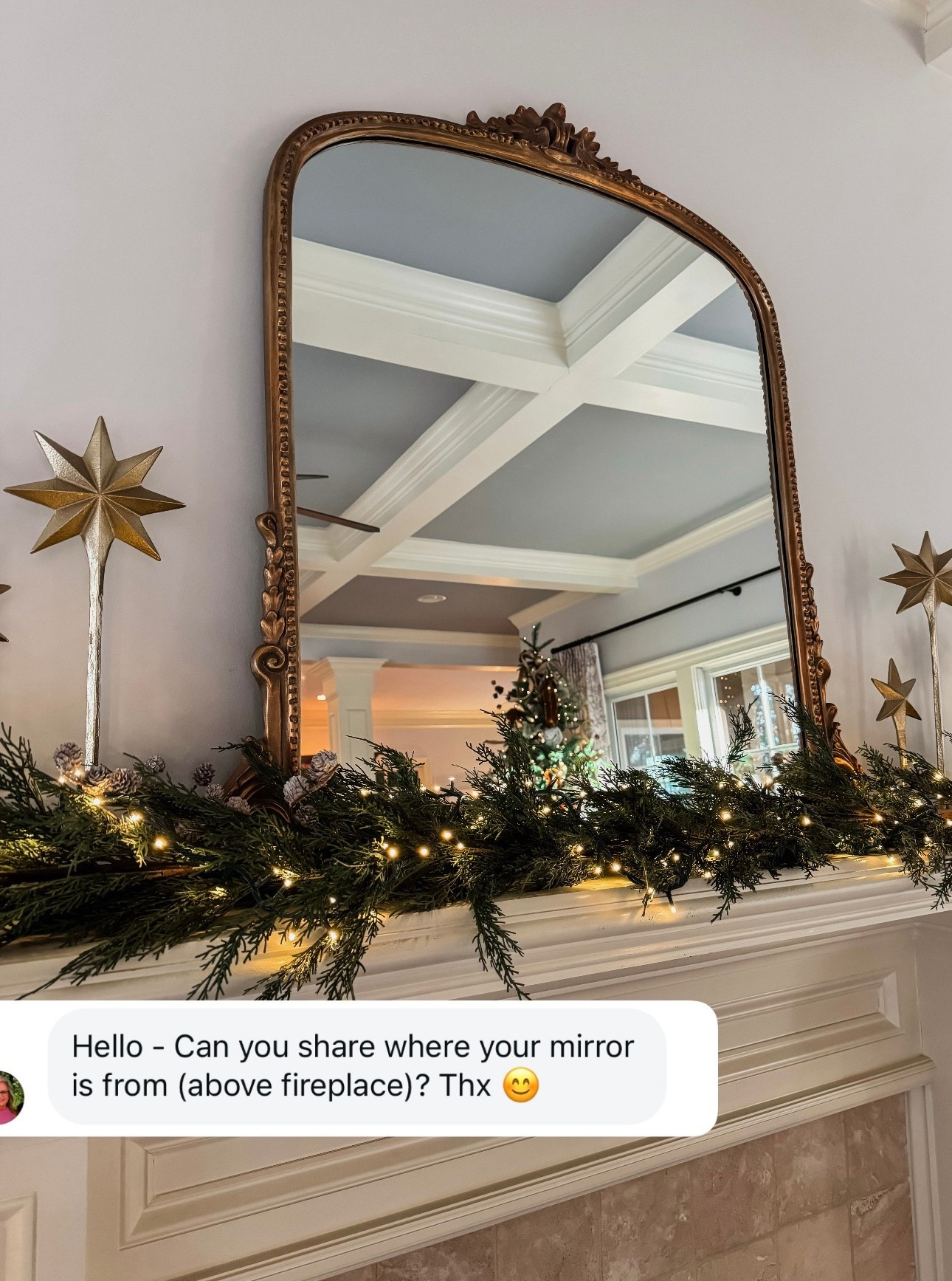Anthropologie Gleaming primrose mirror. 3’ mirror. Fireplace mantel mirror. 
Other options linked. 

#LTKHome
