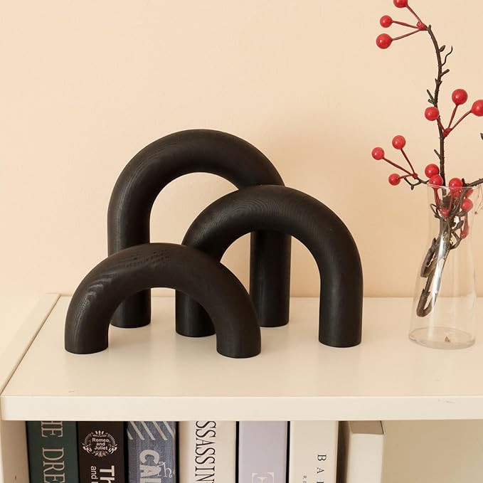 HMASYO 3Pcs Wood Arch Decorative Objects - Coffee Table Decor, Aesthetic Arch Design Shelf Decor,... | Amazon (US)