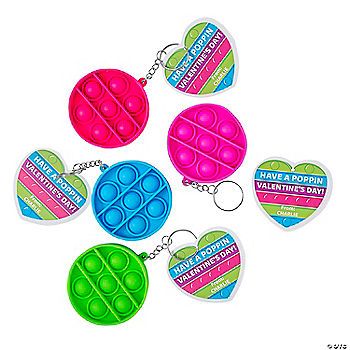 Personalized Lotsa Pops Keychain Valentine Exchanges with Card for 24 | Oriental Trading Company