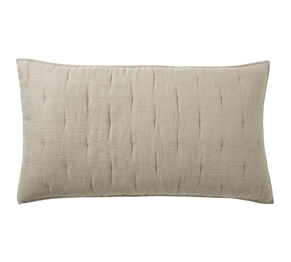 European Flax Linen Waffle Quilted Sham | Pottery Barn (US)