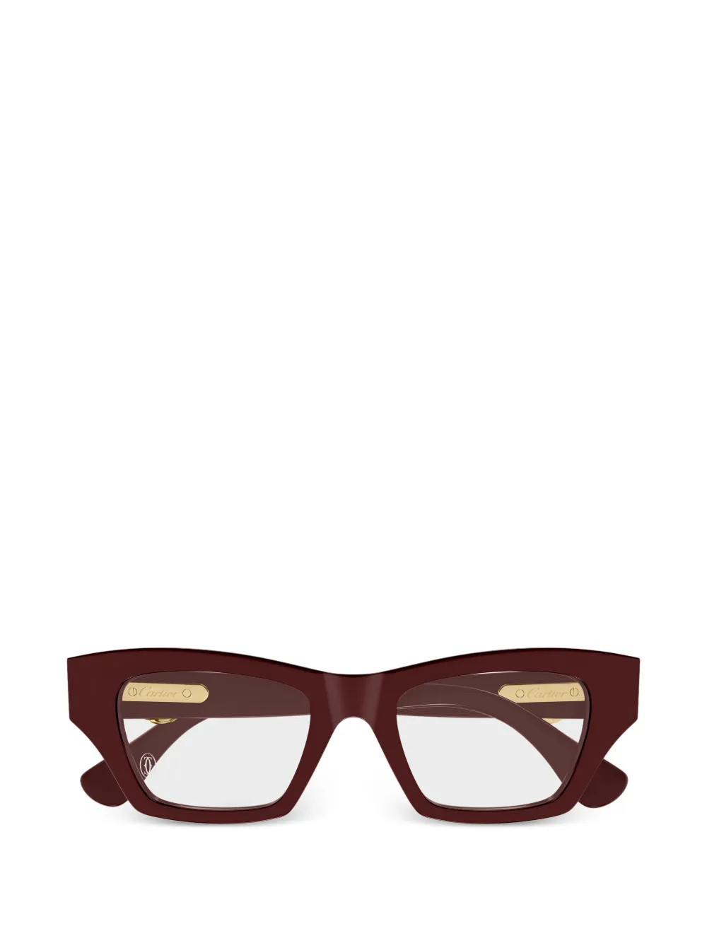 Cartier Eyewear geometric glasses - Red | Farfetch Global