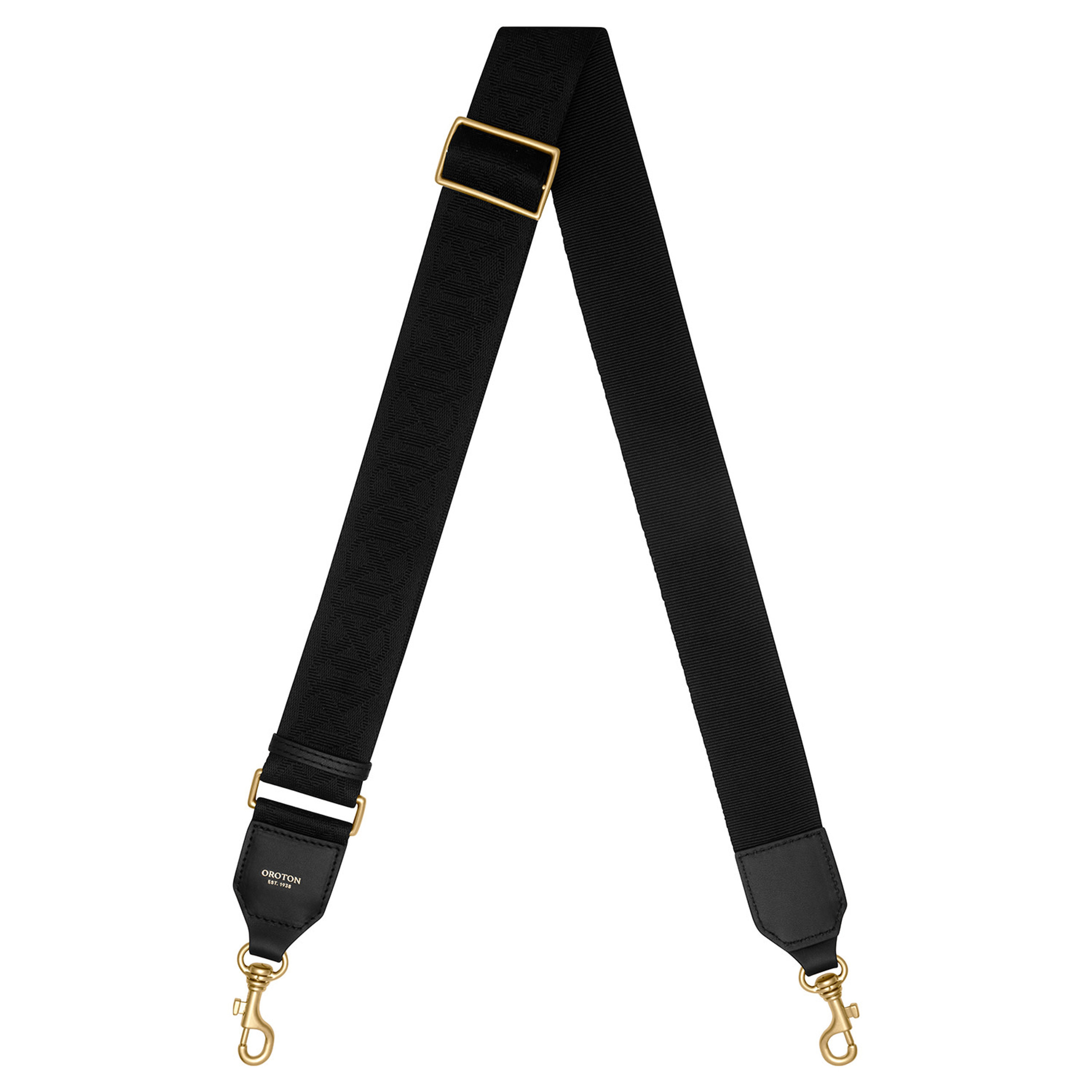 Logo Bag Strap - Black/Black | Oroton | Oroton