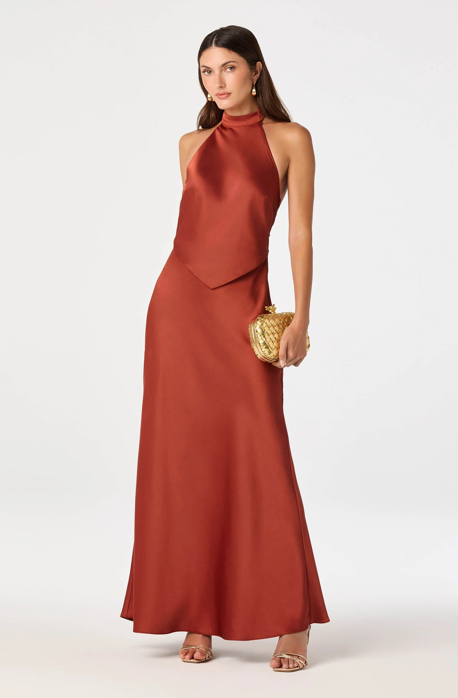 Viridiana Satin Halter Maxi Dress | ASTR The Label (US)