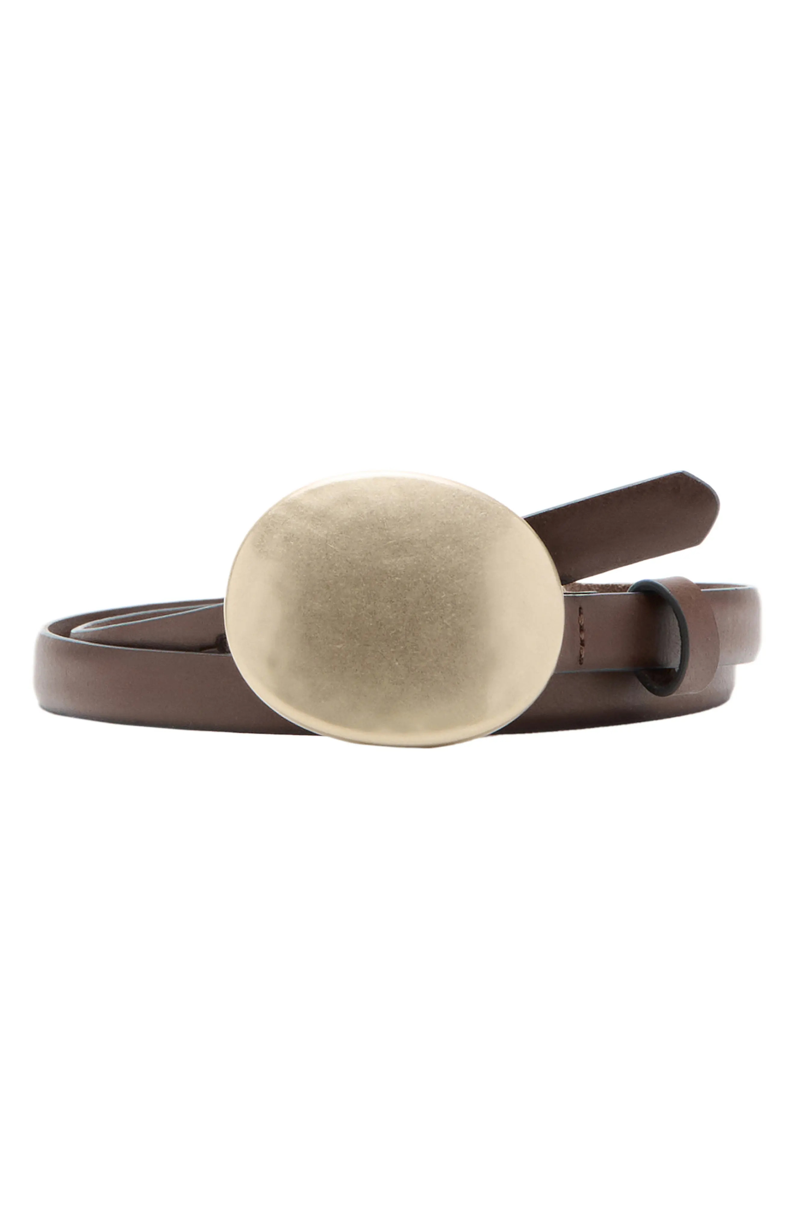 MANGO Rounded Buckle Leather Belt (Women) | Nordstrom | Nordstrom