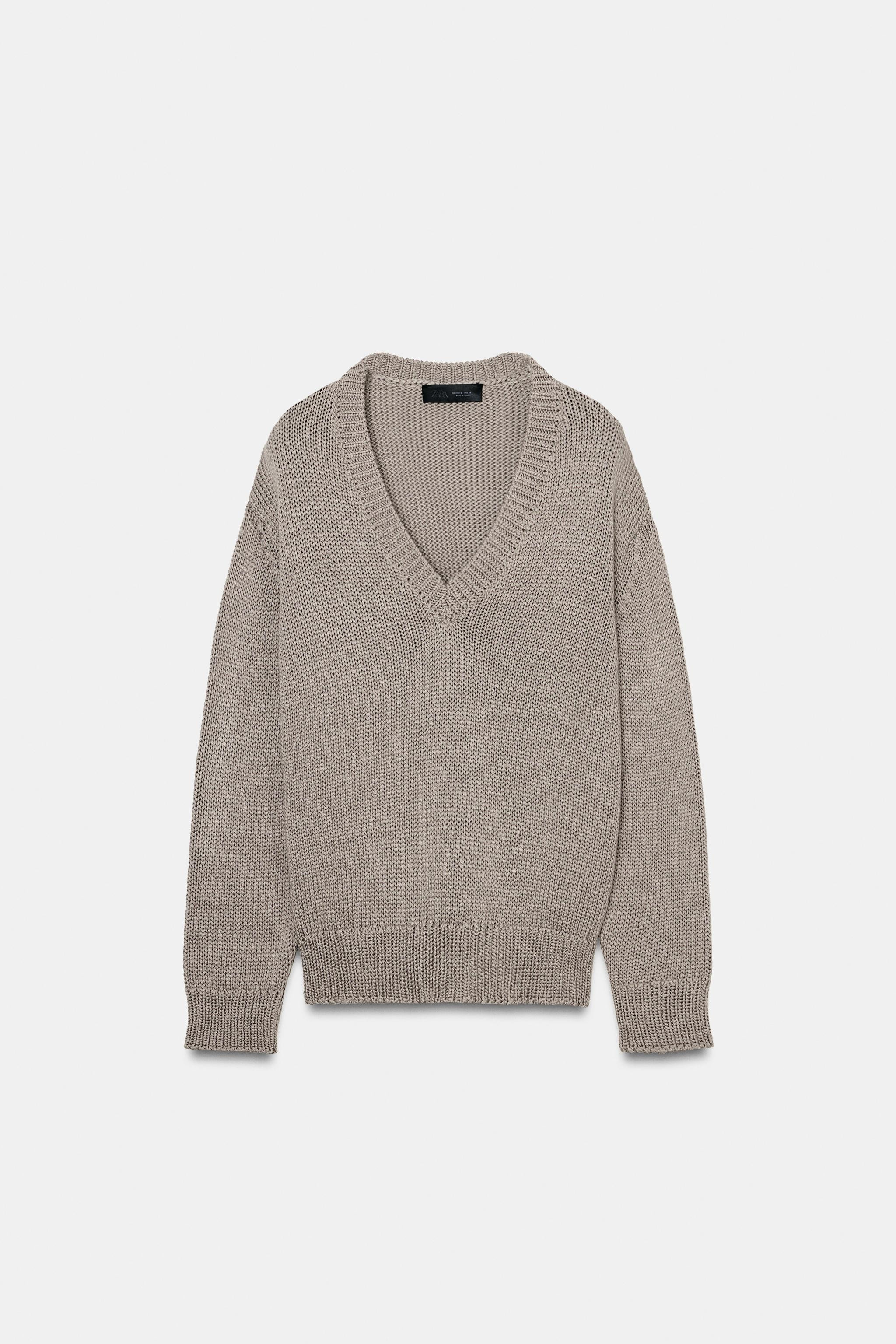 CHUNKY KNIT V-NECK JUMPER | Zara UK