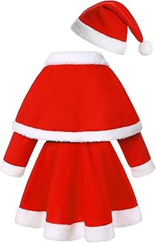 Doxrmuru Girls Santa Costume Mrs Claus Costume Outfit For Christmas | Amazon (US)