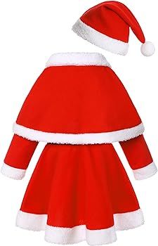 Doxrmuru Girls Santa Costume Mrs Claus Costume Outfit For Christmas | Amazon (US)
