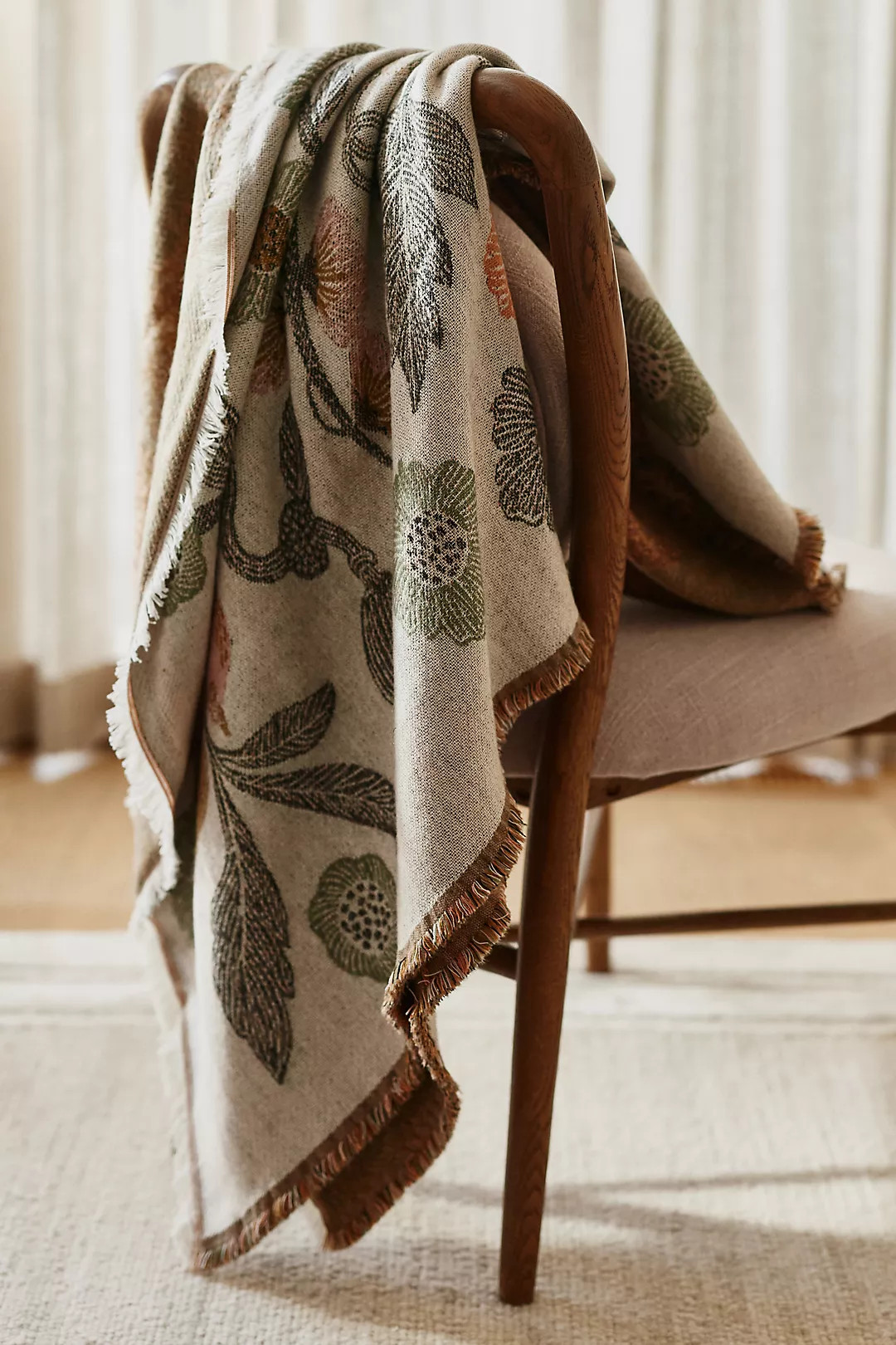 Woven Jacquard Patterned Throw Blanket | Anthropologie (US)