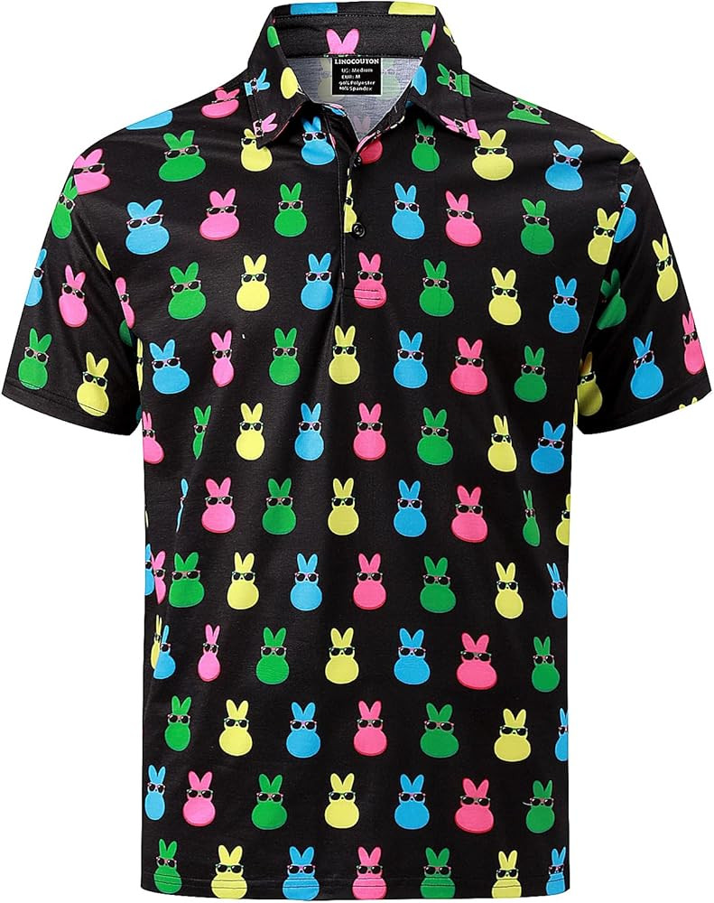 Men's Novelty Short Sleeve Golf Polo Shirt | Amazon (US)