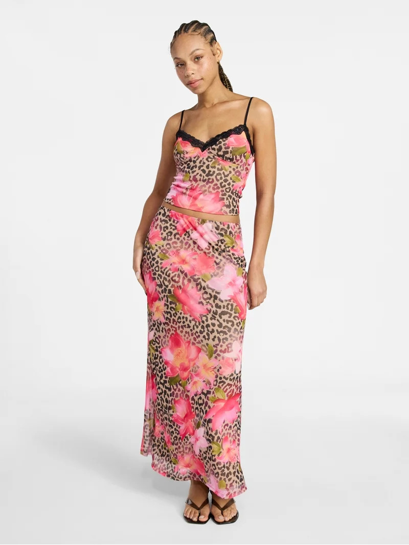 No Boundaries Mesh Maxi Skirt, Women's XXS-XXL | Walmart (US)