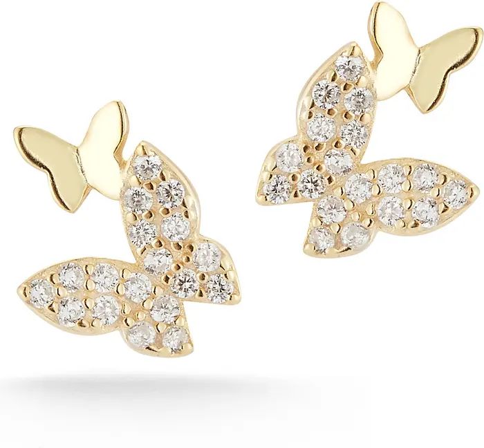 Gold Vermeil CZ Butterfly Stud Earrings | Nordstrom Rack