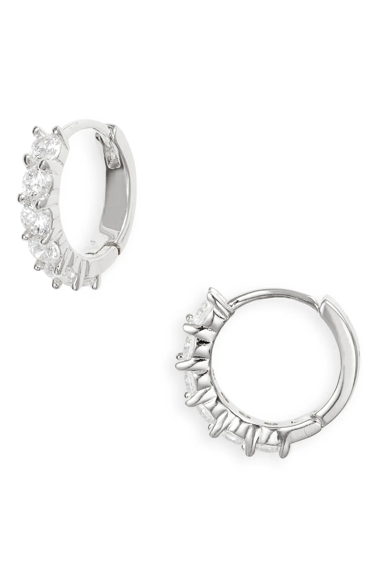 Nordstrom Everyday Cubic Zirconia Huggie Hoop Earrings | Nordstrom | Nordstrom