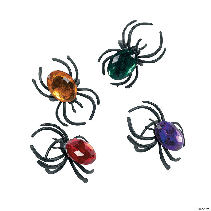 1 1/2" Jewel Spider Plastic Rings - 24 Pc. | Oriental Trading Company