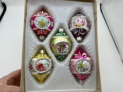 5 Vintage Hand Made Romanian Craftsman Mercury Glass Indent Ornaments | eBay US