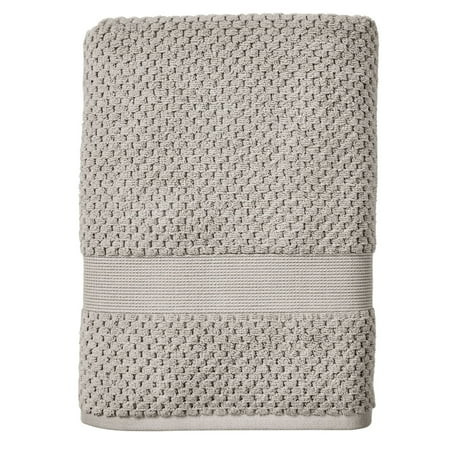 Better Homes & Gardens Signature Soft Cotton Popcorn Textured Bath Towel, Soft Silver | Walmart (US)