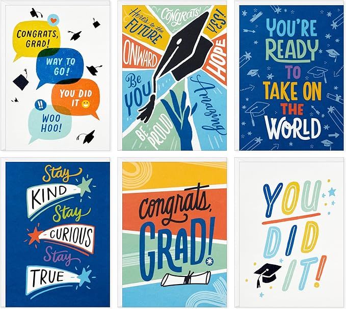 Hallmark Graduation Cards Bulk Assortment, Here's to the Future (36 Cards and Envelopes, 6 Design... | Amazon (US)