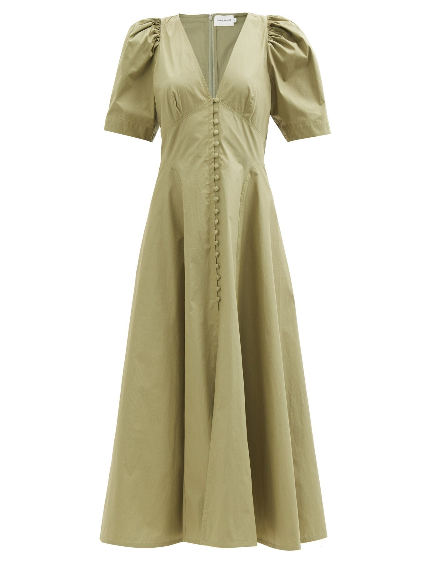 Jodie puff-sleeve cotton dress | Three Graces London | Matches (US)