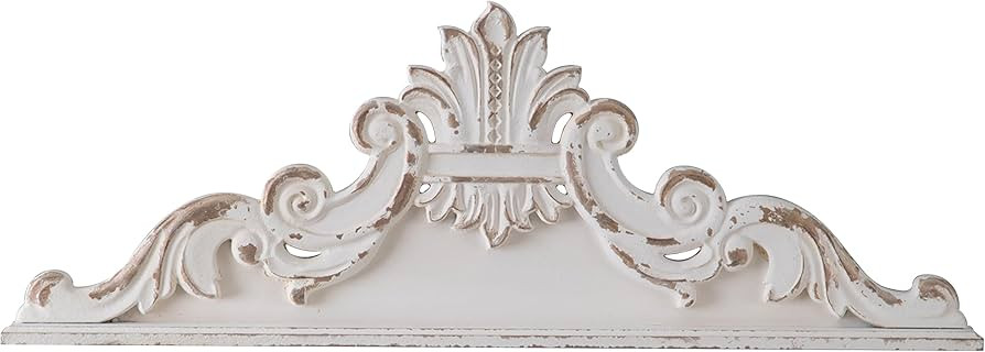 SOFE 39 inch Floral Carved Wall Sculptures French Country Wall Decor, Gorgeous Shabby Chic White ... | Amazon (US)