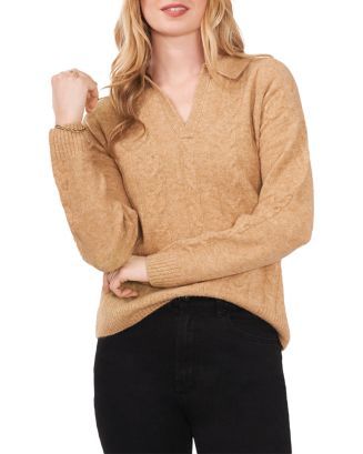 Collared Cable Knit Sweater | Bloomingdale's (US)