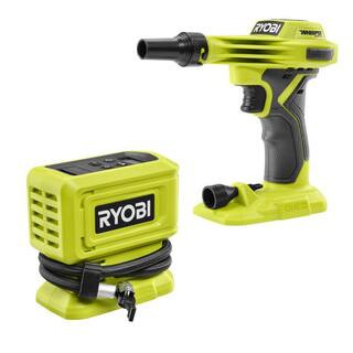 RYOBI ONE+ 18V Cordless High Pressure Inflator with ONE+ 18V Cordless High Volume Inflator (Tools... | The Home Depot