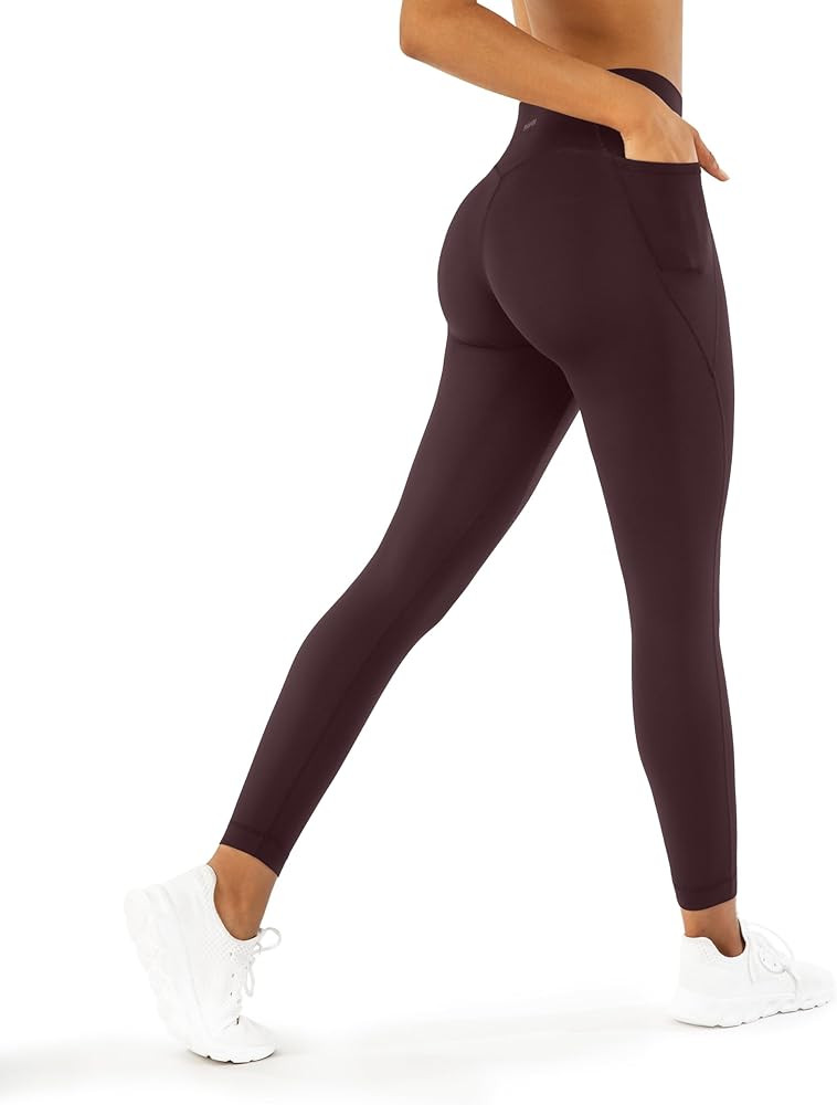 Leggings with Pockets | Compressive High Waisted Butt Sculpting Women's Full Length Workout Pants... | Amazon (US)