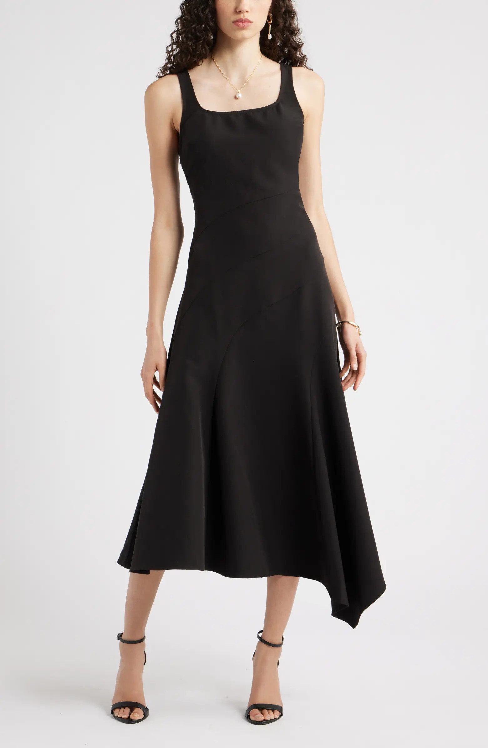 Chelsea28 Seam Detail Asymmetric Midi Dress | Nordstrom | Nordstrom