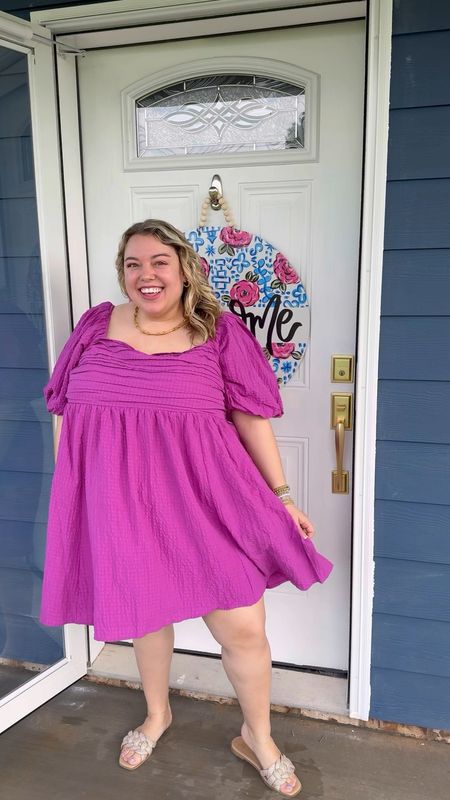 💜 I’ve always dreamed of filming on my own front porch and look at me now 🥹💜

This dress from Abercrombie is SO GOOD! This color is sadly sold out, but I’m linking other pieces that go up to a 3XL from this collection! 🫶🏼 

#LTKStyleTip #LTKPlusSize #LTKFindsUnder100