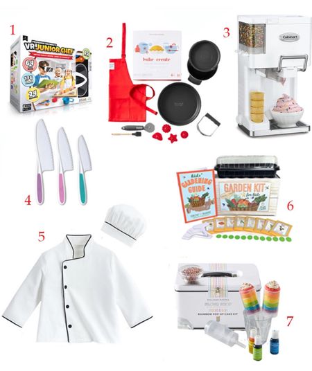 Kids gift ideas! I love these gift ideas for the little chef in your life. My niece is obsessed with cooking and baking this year and I love how that’s an activity the whole family can enjoy together.

1. Virtual Reality Chef set to teach them new recipes and culinary skills! 
2. Kids bake and create pizza kit 
3. Soft serve ice cream maker 
4. Children’s cooking knives 
5. Chef coat and hat set 
6. Kids DIY garden kit 
7. Rainbow pop up cake kit 

#kidgifts #kidgiftideas #kidgiftguide #cookinggifts #familygifts #chefgifts #littlechefs  #activitygifts #experiencegifts #boygifts #girlgifts #genderneutralgifts #STEM #STEMgifts #STEMgiftideas #kidgifts #kidtoys 

#LTKGiftGuide #LTKfamily #LTKfit
