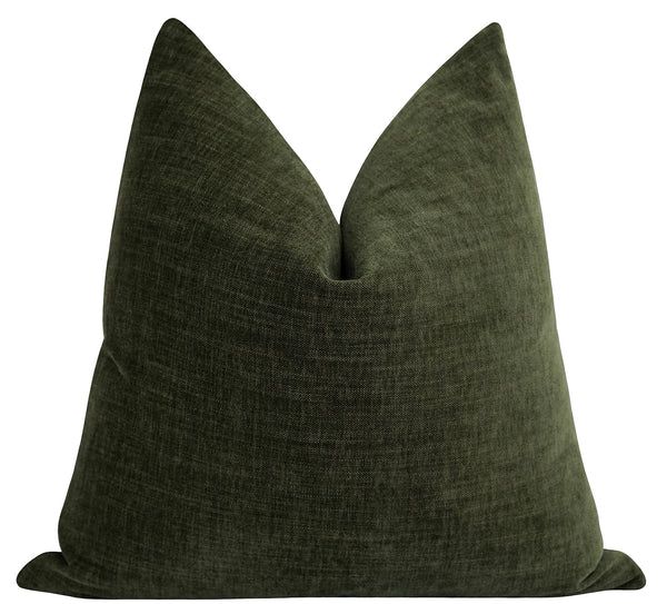 Hartwell Olive Green Chenille Pillow | Land of Pillows