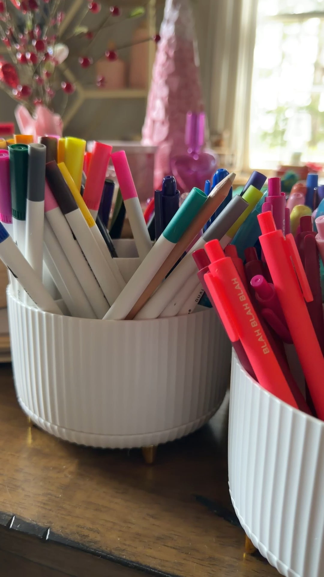 Obsessed with these desk organizers I’m using them for all of my pins my coloring stuff and they’re amazing. They’re right now on Amazon lightning deal and each one of them are under seven dollars comes in multiple colors.  Perfect for kids, dazed office and they spin  ￼

#LTKmomlife #LTKSaleAlert #LTKHome